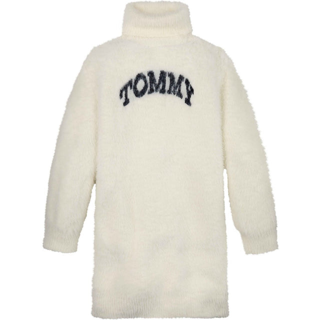 Tommy Hilfiger Ivory Petal Turtleneck Fluffy Sweat Kjole