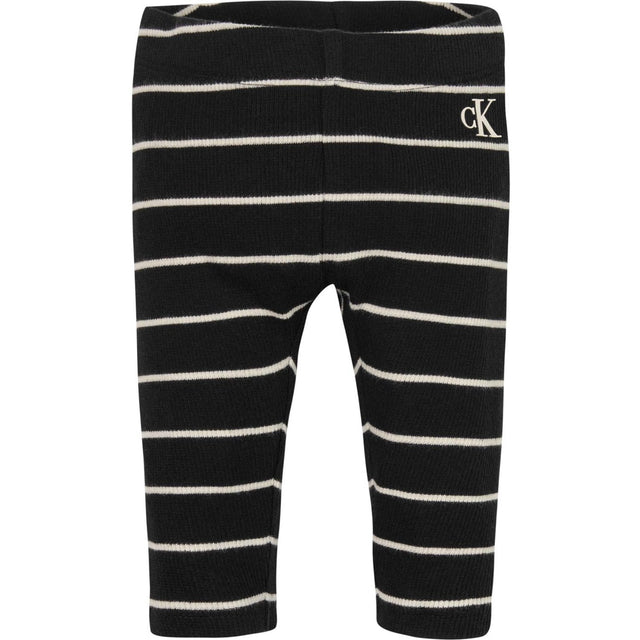 Calvin Klein Ck Black/ Whitecap Gray Stripe Striped Rib Legging