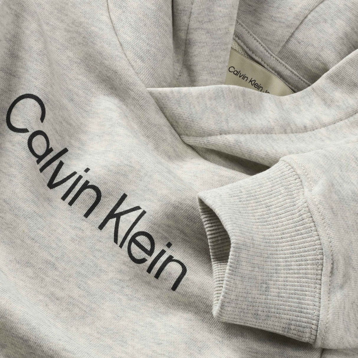 Calvin Klein Ivory Grey Heather Inst. Logo Reg. Terry Hoodie 2