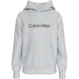 Calvin Klein Ivory Grey Heather Inst. Logo Reg. Terry Hoodie