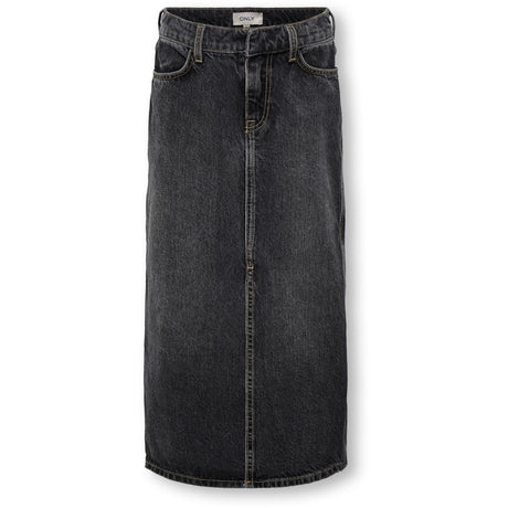 kids ONLY Washed Black Cilla Long Slit Nederdel Denim