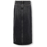 kids ONLY Washed Black Cilla Long Slit Nederdel Denim