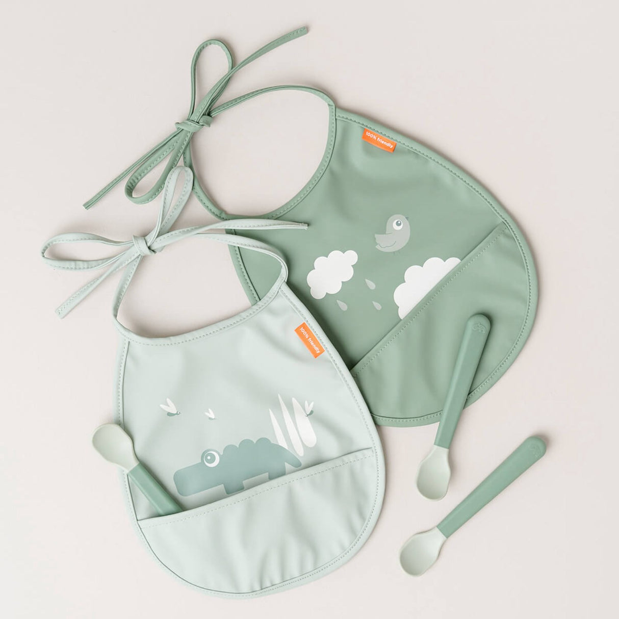 DonebyDeer Foodie Easy-Grip Babyske 3-Pak Grøn 3