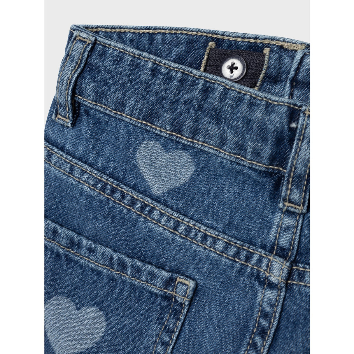 Name It Denim Blue Heart Rose Regular Denim Shorts 2