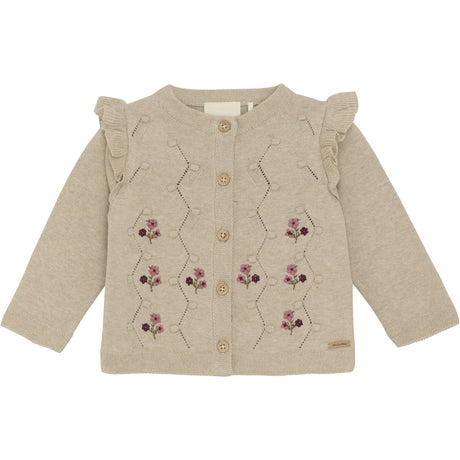 Minymo Beige Melange Cardigan Strik