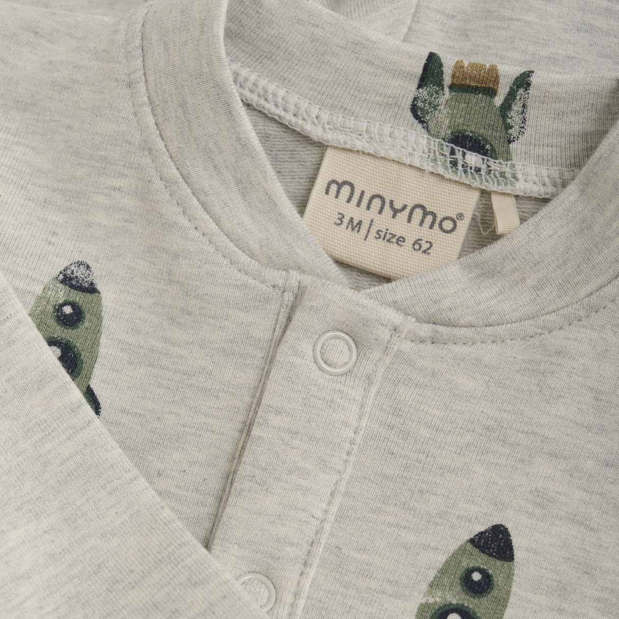 Minymo Grey Melange Sweat Heldragt AOP 2