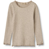 Wheat Gravel Melange Rib Blouse Reese