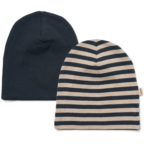 Wheat Navy Stripe 2 Beanie Soft Aidan