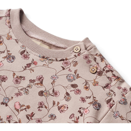 Wheat Dry Rose Flower Vine Sweatshirt Lia