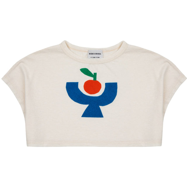 Bobo Choses Tomato Plate Cropped T-Shirt Offwhite