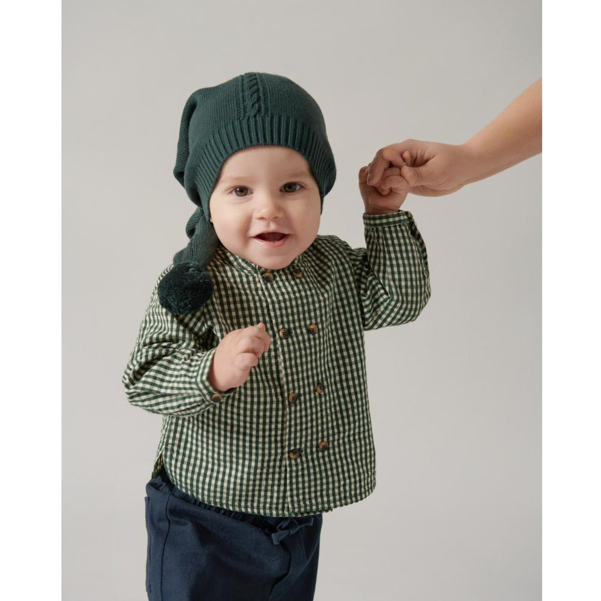 MarMar Cotton Seersucker Green Check Toke Skjorte