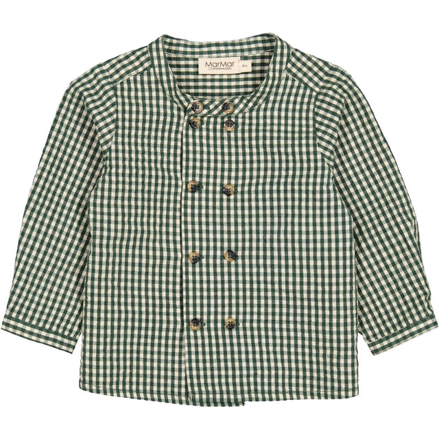 MarMar Cotton Seersucker Green Check Toke Skjorte