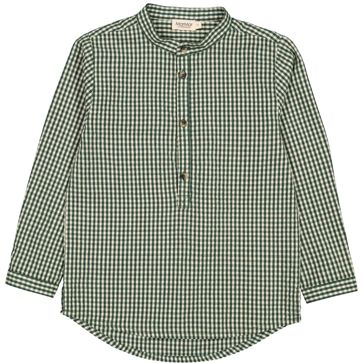 MarMar Cotton Seersucker Green Check Timmo Shirt