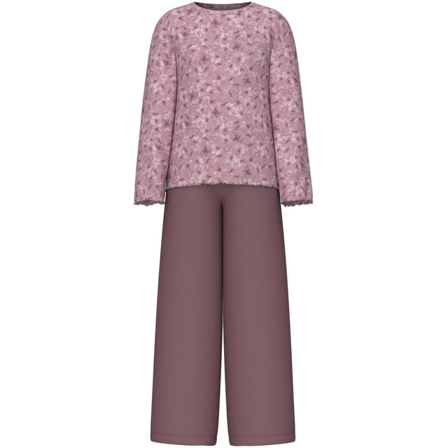 Name It Mauve Shadows Pyjamas Mauve Flower Loose Rib Noos