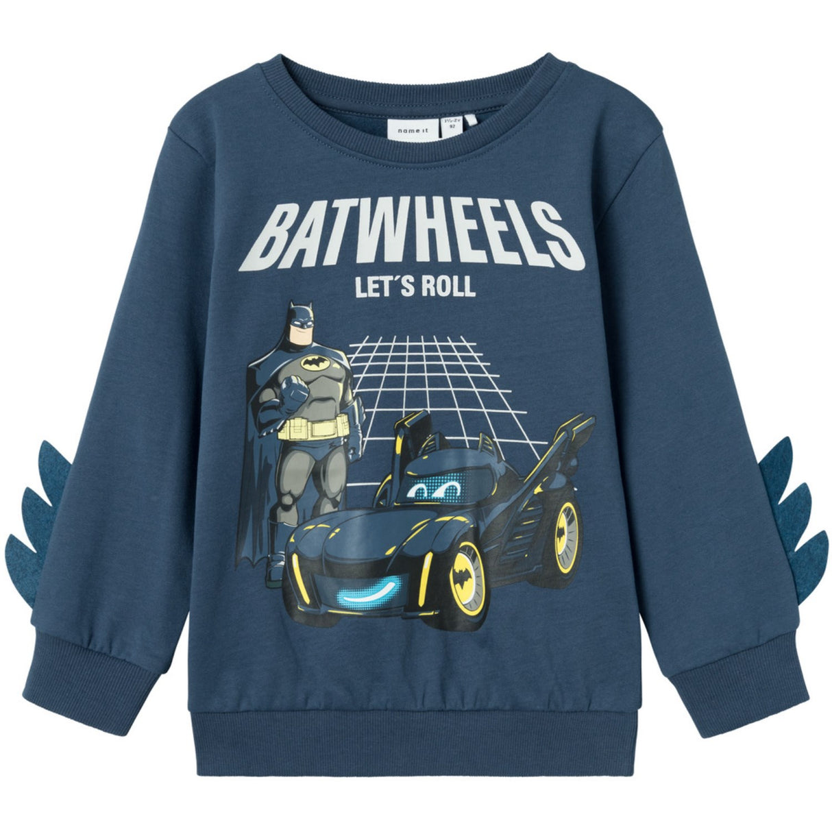 Name It Dark Denim Juice Bat Wheels Sweatshirt Noos