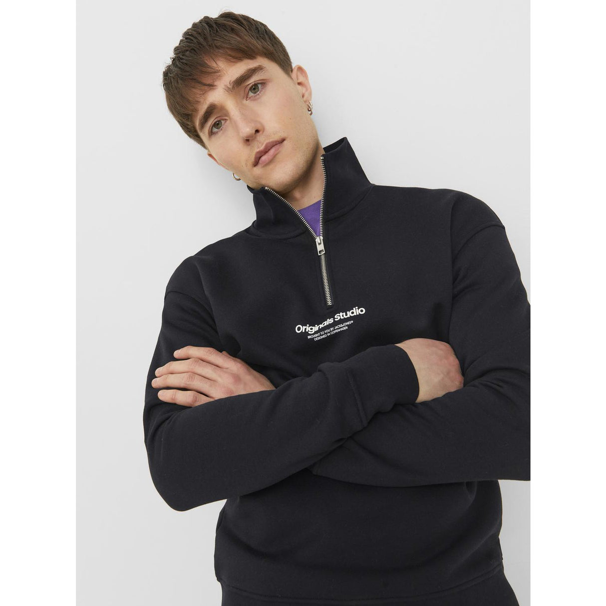 Jack & Jones Junior Black Jorvesterbro Sweat Quarter Zip Noos 4