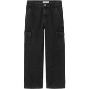 Name It Black Rose High Waisted Wide Cargo Jeans Noos
