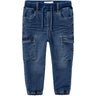 Name It Dark Blue Denim Ben Baggy Cargo Jeans Noos