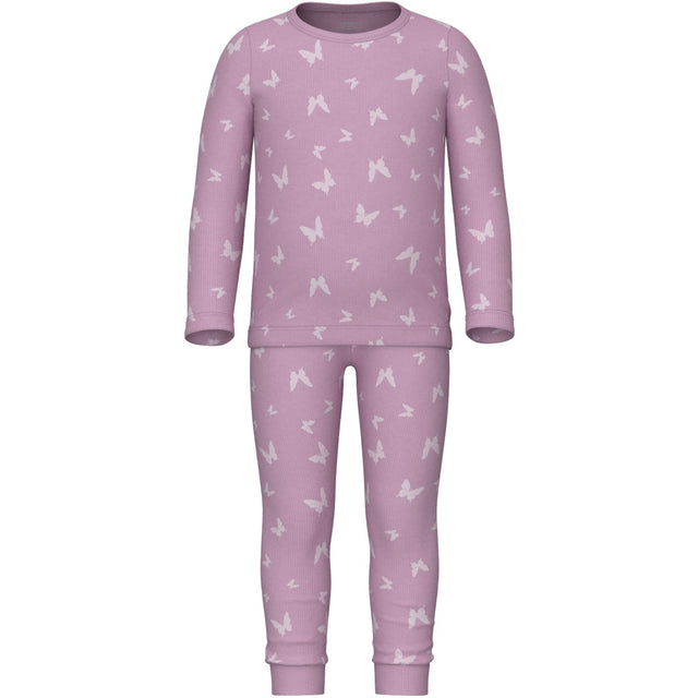 Name It Pink Lavender Pyjamas Pink Butterfly Rib Noos