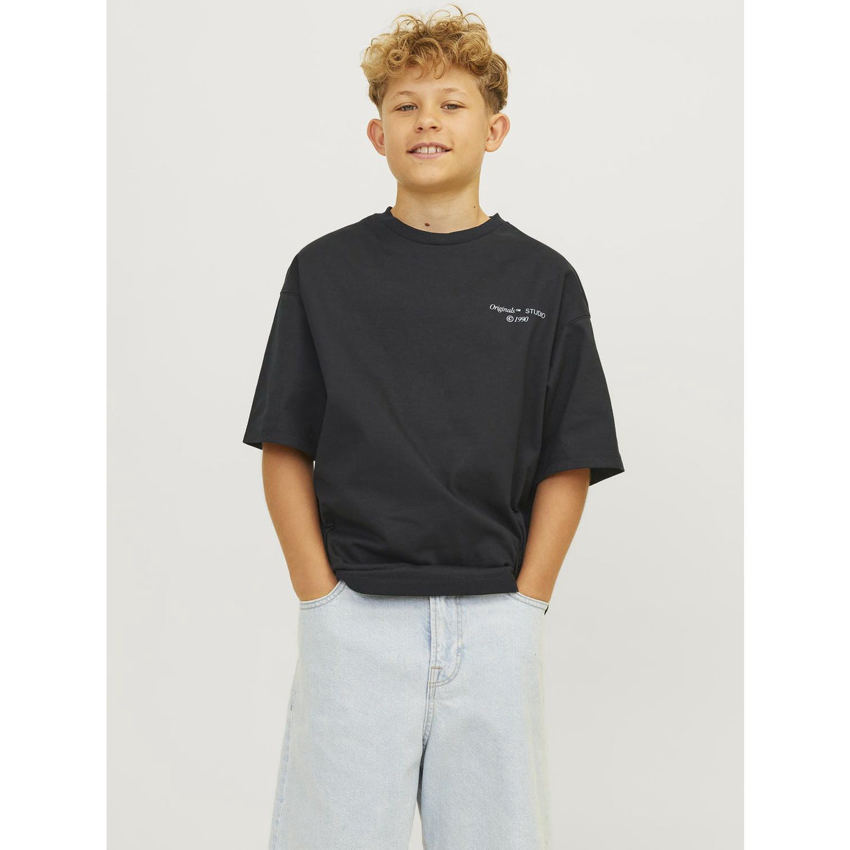 Jack & Jones Junior Black Ornoho Back Graphic T-Shirt Crew