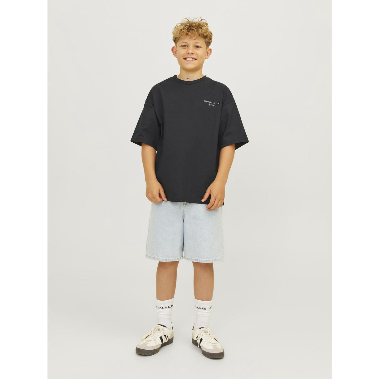 Jack & Jones Junior Black Ornoho Back Graphic T-Shirt Crew