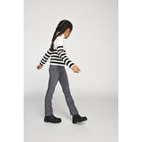 kids ONLY Cloud Dancer Black Franca Half Zip Stripe Strik Bluse Noos