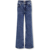 kids ONLY Medium Blue Denim Dot Juicy Life Dot Print Wide Denim Jeans