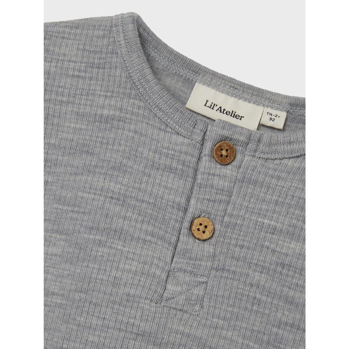 Lil'Atelier Grey Melange Fable Uld Bluse