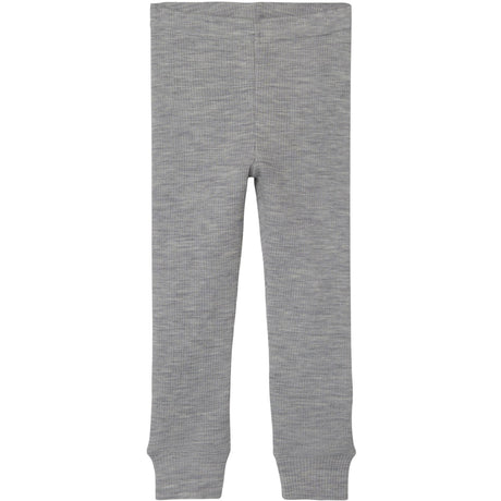 Lil'Atelier Grey Melange Fable Uld Leggings