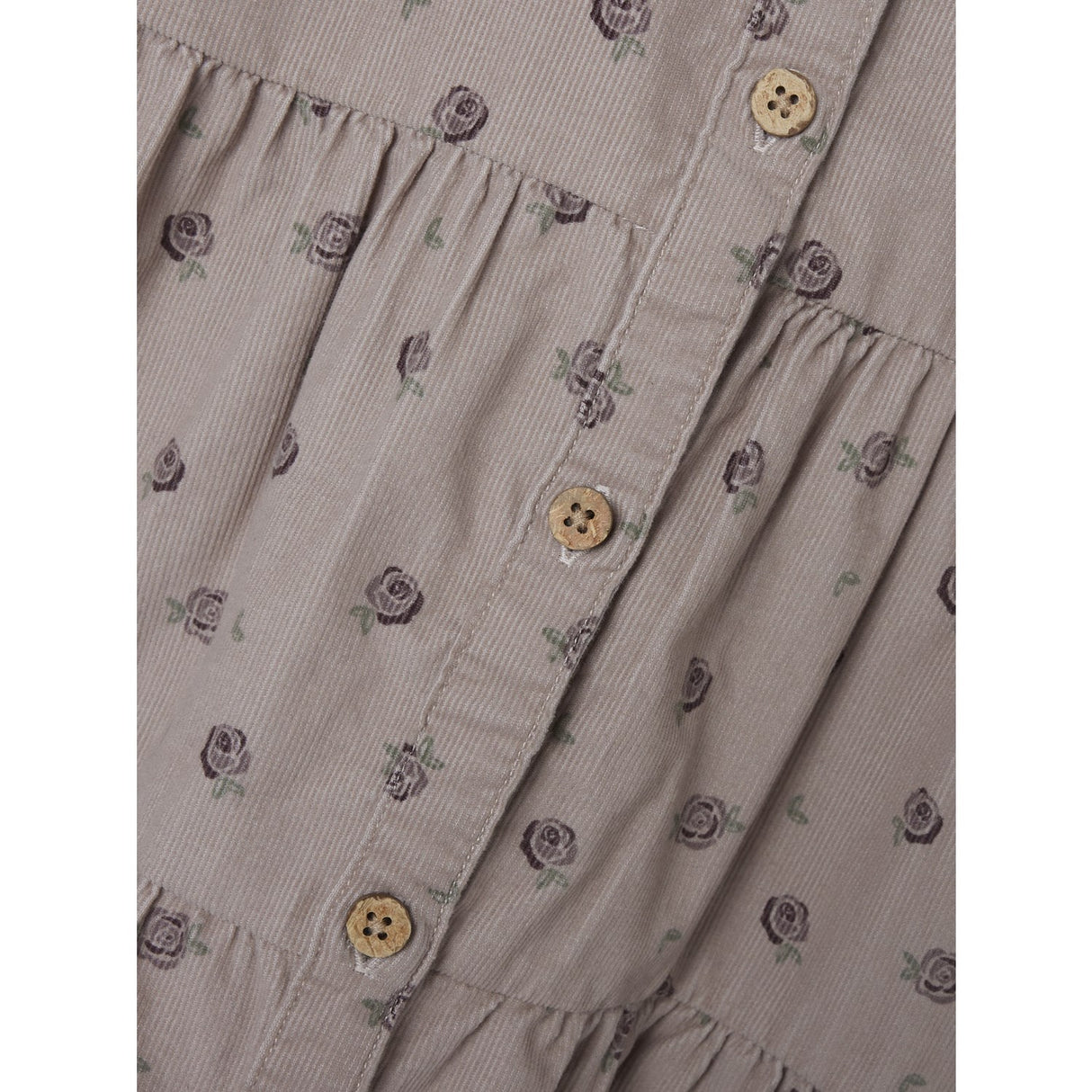 Lil'Atelier Gray Morn Floral Nola Floral Corduroy Kjole