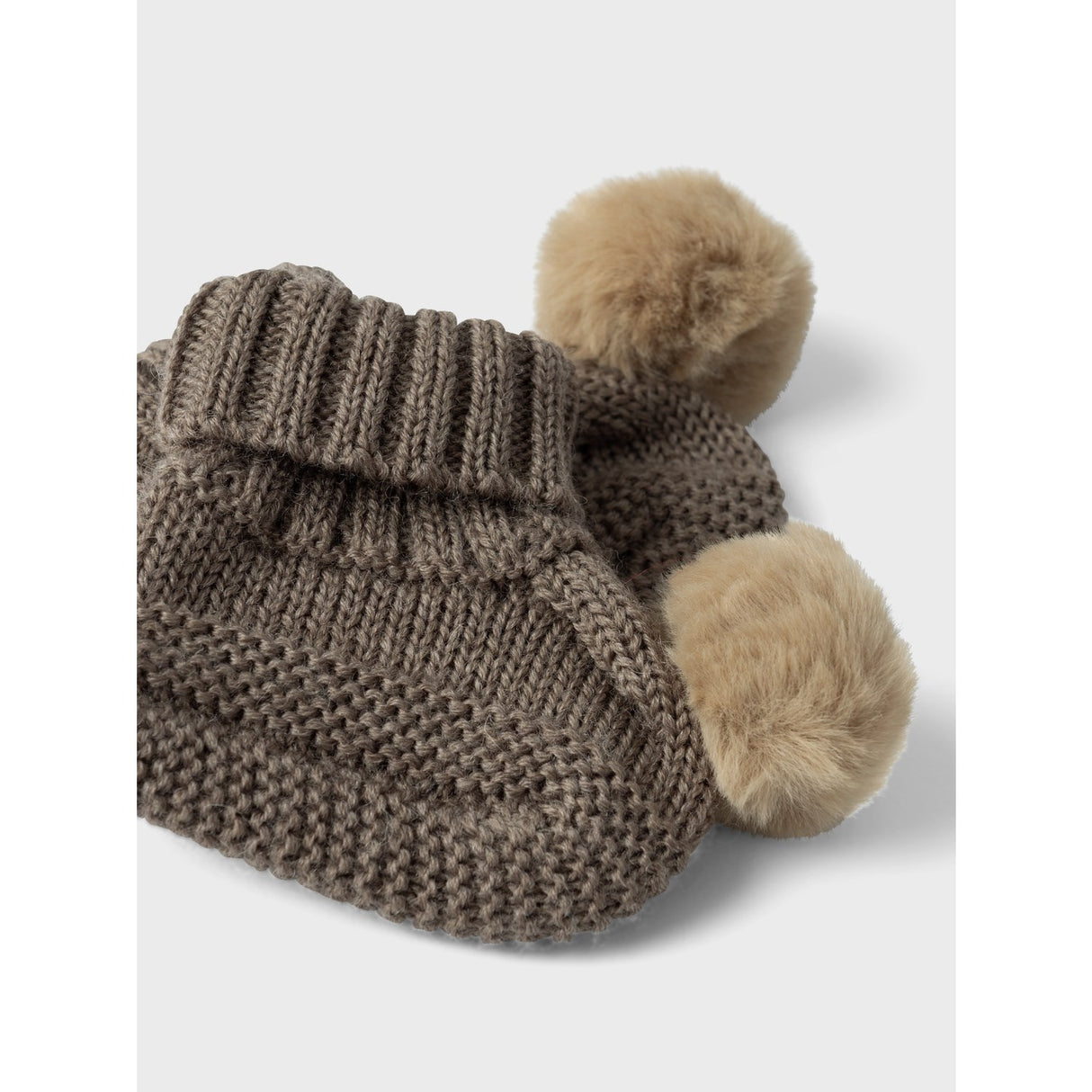 Name It Walnut Wrilla Uld Strik Futter Med Pom Pom