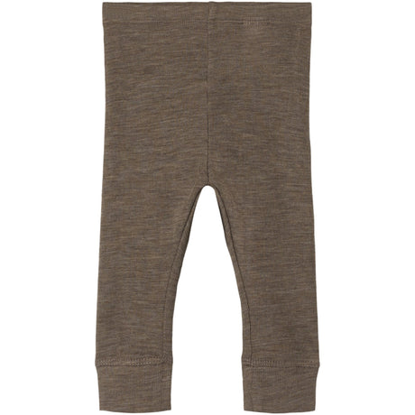 Name It Walnut Wossa Wool/Silk Rib Long Johns