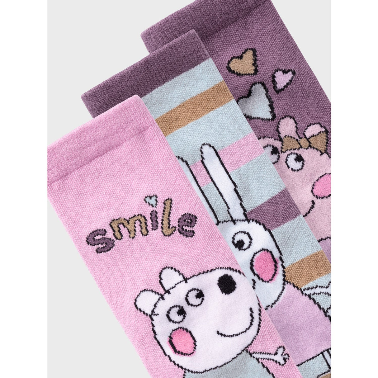 Name It Pastel Lavender Amina Peppa Pig 3-Pak Strømper 2