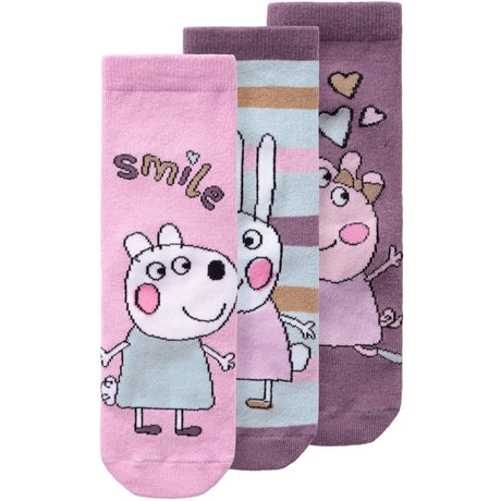 Name It Pastel Lavender Amina Peppa Pig 3-Pak Strømper