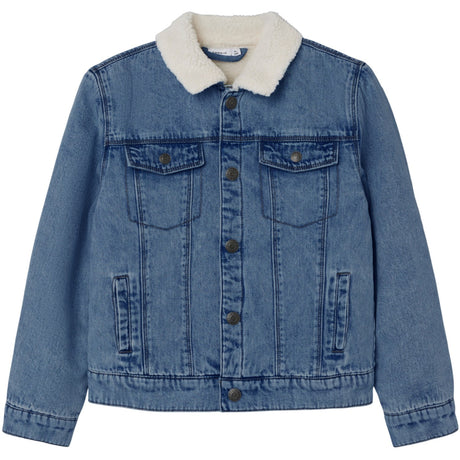 Name It Medium Blue Denim Jack Teddy Denim Jakke