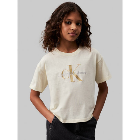 Calvin Klein Afterglow Glitter Monogram Boxy T-Shirt