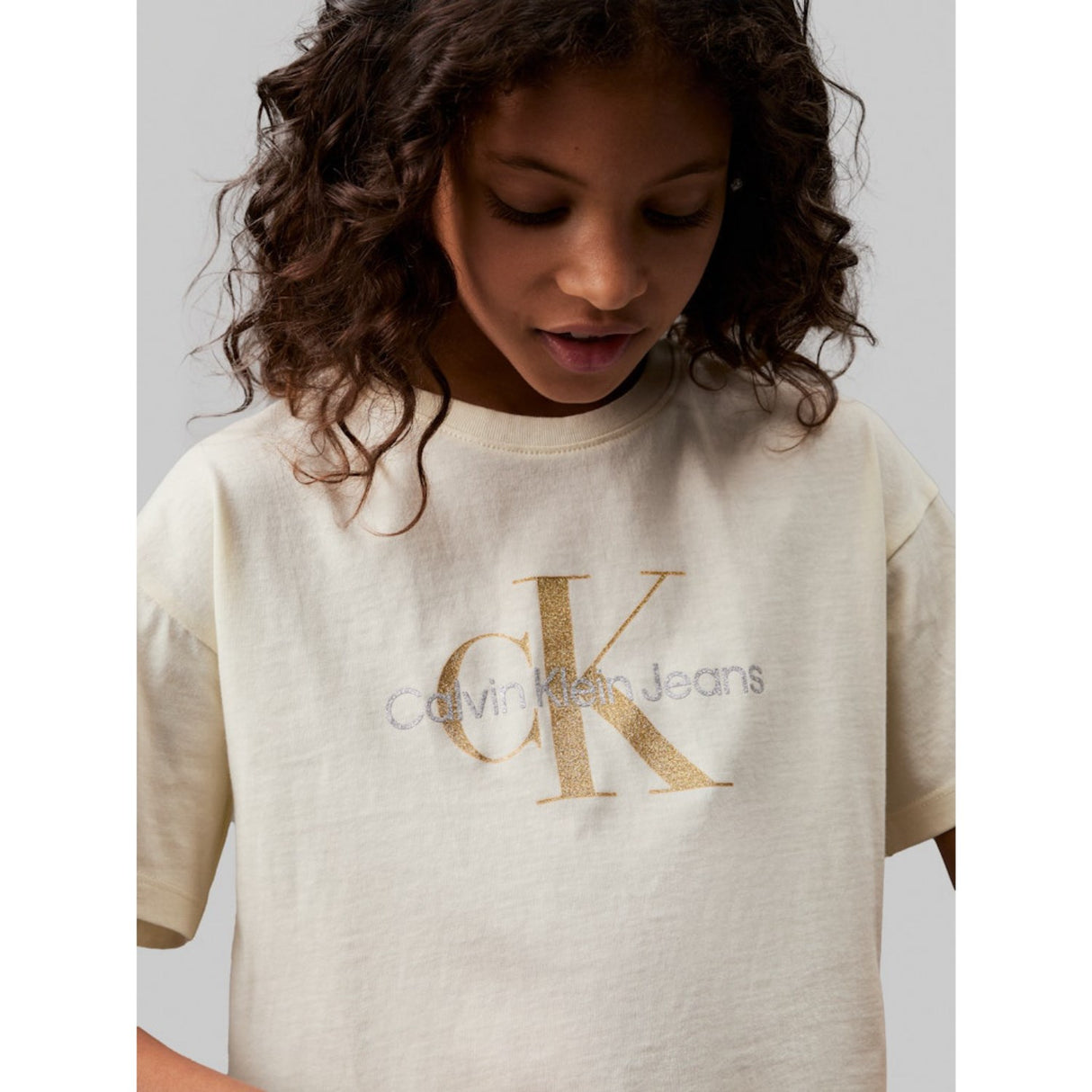 Calvin Klein Afterglow Glitter Monogram Boxy T-Shirt 4