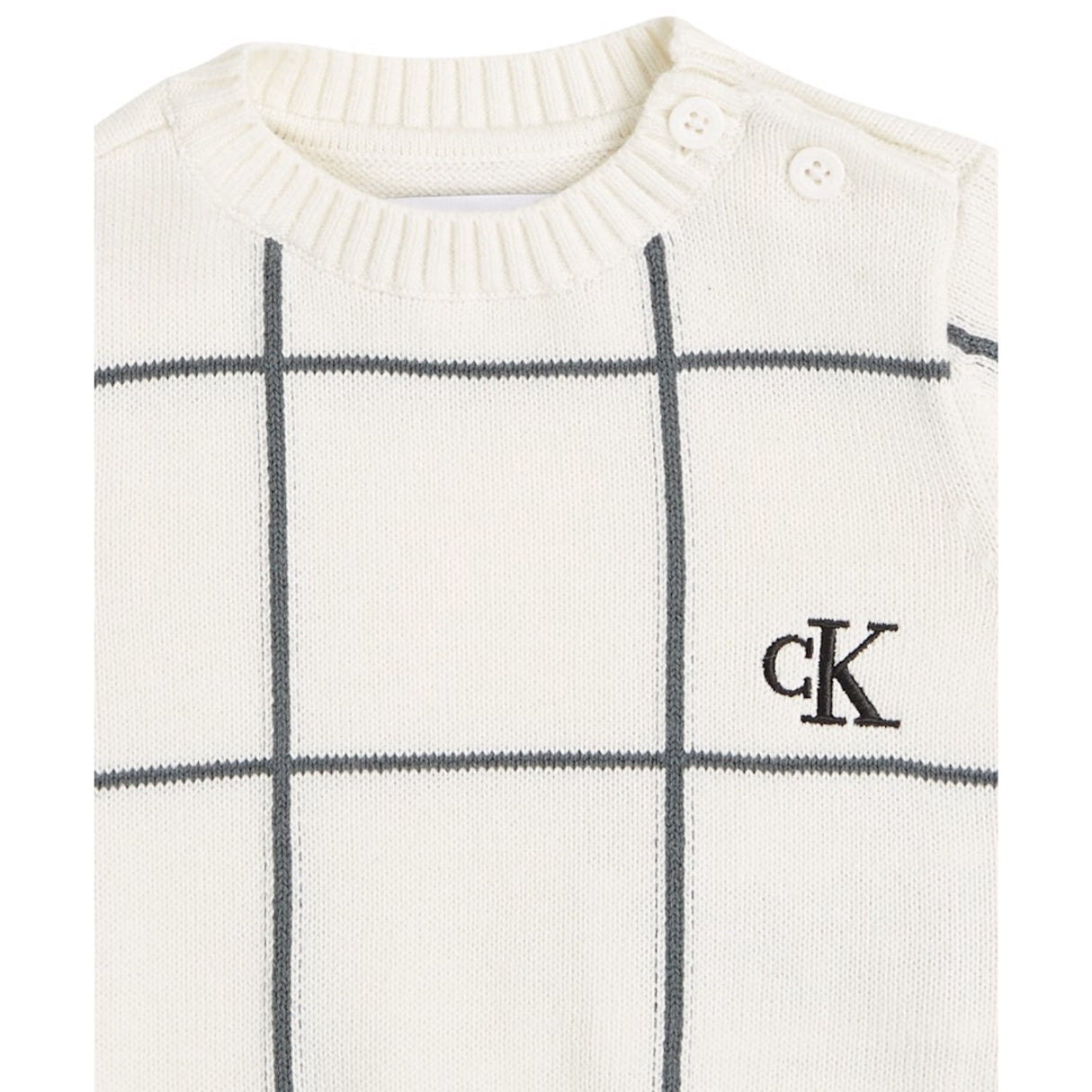 Calvin Klein Ivory Soft Grid Sweater 2