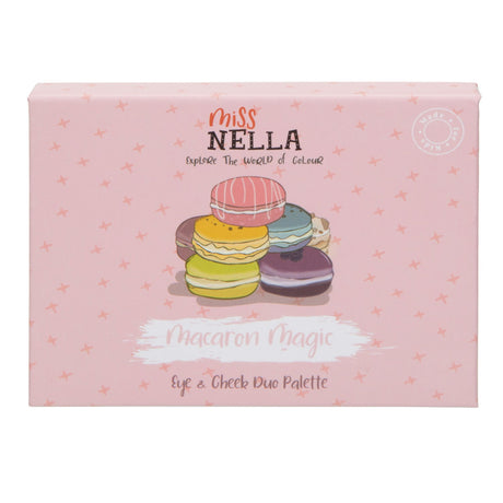 Miss Nella Guld/Lilla Øjenskygge og Blush Duo Palette Macaron Magic