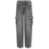 kids ONLY Dark Grey Denim Harmony Wide Cargo Carrot Jeans Noos