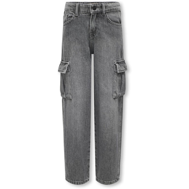 kids ONLY Dark Grey Denim Harmony Wide Cargo Carrot Jeans Noos