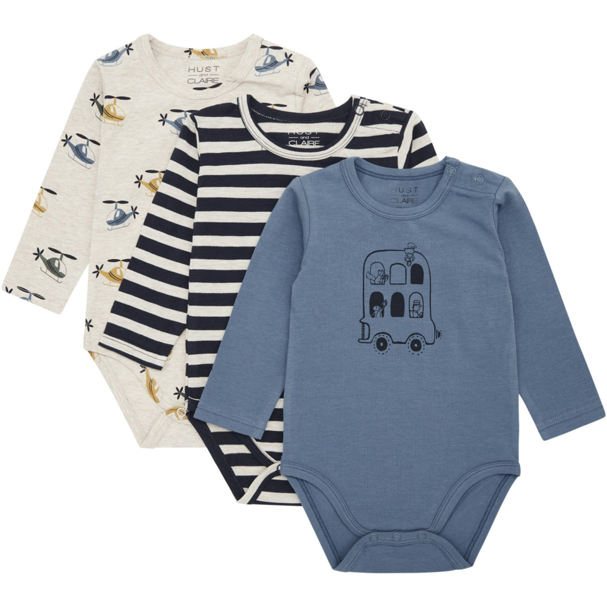 Hust & Claire Navy Baby Bertram Body 3-pak