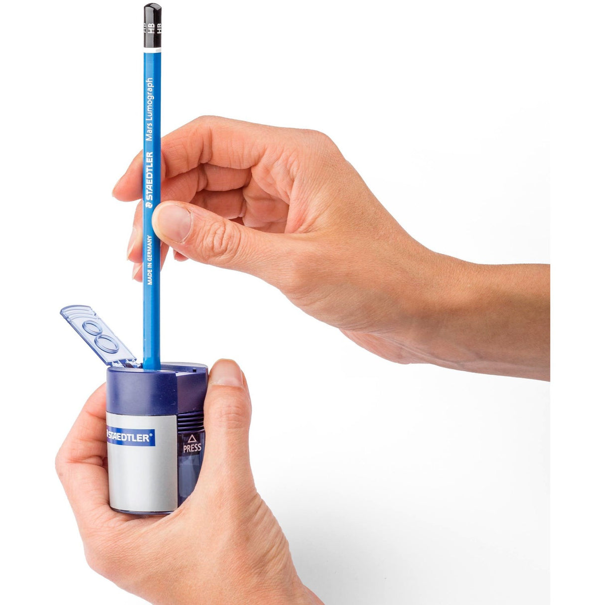 Staedtler Blyantspidser med Opsamler 2-Huls Silver/Blue 4