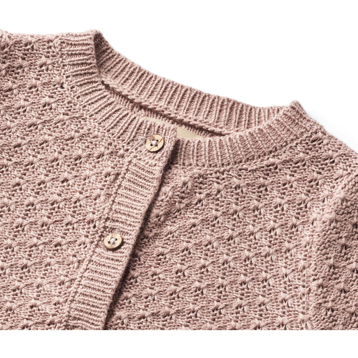 Wheat Dry Rose Knit Cardigan Magnella