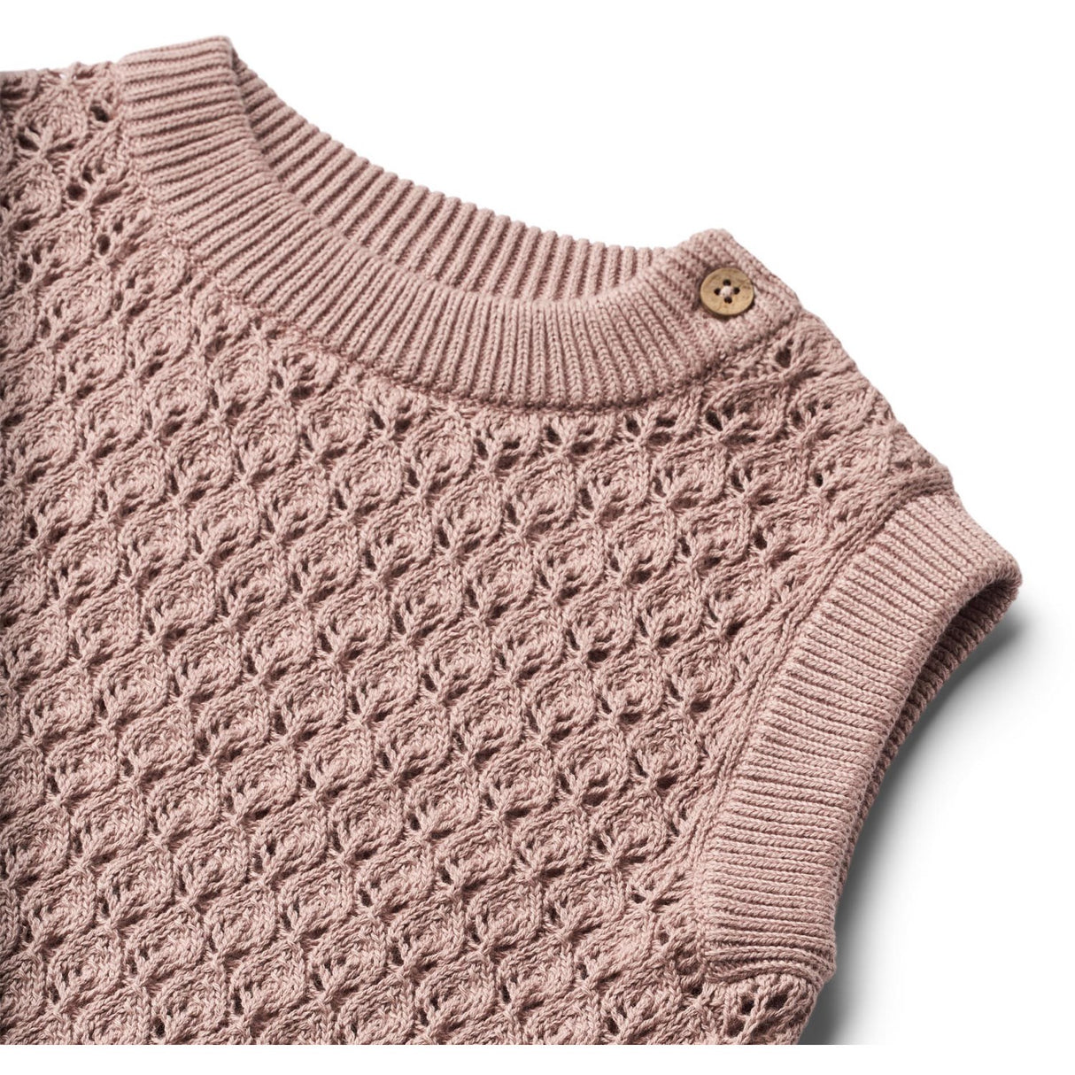 Wheat Dry Rose Knit Vest Saga