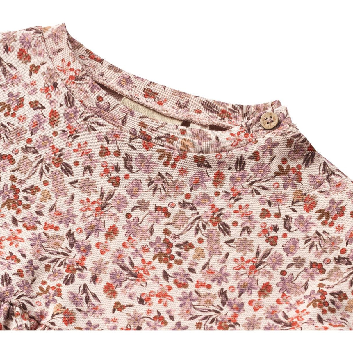 Wheat Pale Rose Flowers Jersey Kjole Emmy