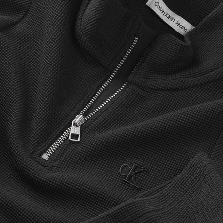 Calvin Klein Ck Black Waffle Jersey Zip Up Sweatshirt 2