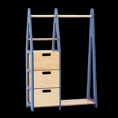 Duck Woodworks Børnegarderobe m. Skuffer Blue