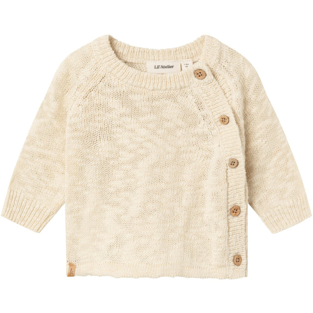 Lil'Atelier Bleached Sand Jeff Wrap Knit Blouse