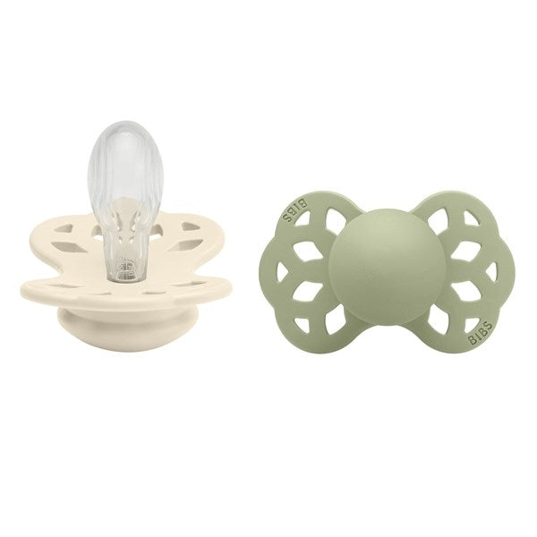 Bibs Infinity Silikone Symmetriske Sutter 2-pak Ivory/Sage